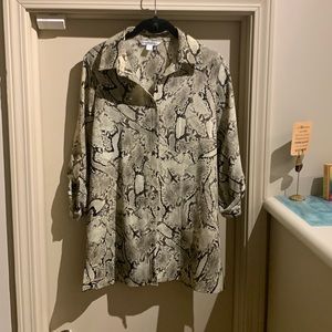 Button down snake skin blouse